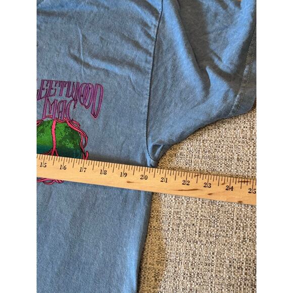 Fleetwood Mac Short Sleeve Acid Washed Blue Graphic Grunge Band T-Shirt Large - Picture 7 of 8